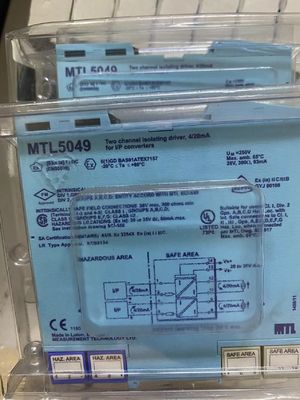 MTL5049 แยกและส่งผ่านสัญญาณ 4/20mA สองสัญญาณจากตัวควบคุมที่อยู่ในพื้นที่ปลอดภัยไปยังโหลดสองตัวที่อยู่ในพื้นที่อันตราย